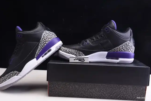 Rep TB Jordan CT8532-050 3 Air Purple Retro Black Court 0612